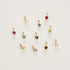 Three Claw Mini Sapphire Pendant Charm in Yellow Gold